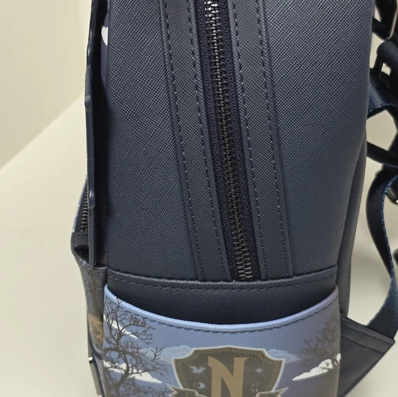 Loungefly Wednesday Addams Nevermore Phosphorescent Mini Backpack Nwt - Picture 4 of 7